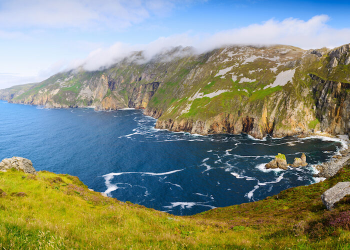 Panorama with  Cliffs Slieve League, County Donegal, Ireland